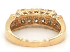Glamorous 14kt YG Double Row Diamond Band
