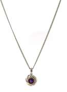 Charming Amethyst and Diamond Flush Set Necklace