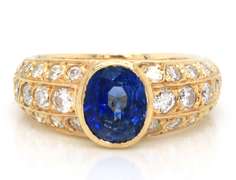 Divine 18kt YG Sapphire and Diamond Ring