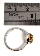 Vibrant Citrine & Diamond Ring in 14K WG