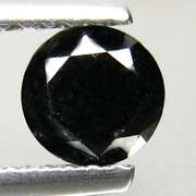 Very fine .73ct smooth cut Black Diamond solitaire