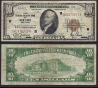 $10 1929 FRBN New York, Brown seal and Serial Numbers