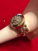 MENS 14K YELLOW AND WHITE GOLD DIAMOND RING