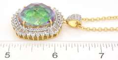 Fascinating Massive 25.00CTS Mystic Topaz & White Topaz Necklace in Vermeil