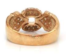 Gorgeous 14kt YG Pave Diamond Link Top Ring