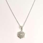 Filigree Diamond Pendant Necklace in 14K WG