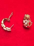 LADIES 14K YELLOW GOLD AND DIAMOND EARRINGS