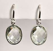 Smart Green Amethyst & Diamond Earrings in 14K WG