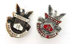 2 Vintage U.S. Soldiers Home Service Pins