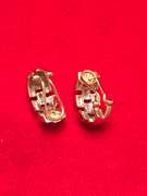 LADIES 14K YELLOW GOLD AND DIAMOND EARRINGS