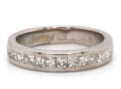 Glamorous 14kt WG Princess Diamond Channel Ring