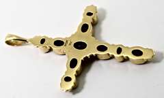 Dramatic 18K Garnet Cross Pendant