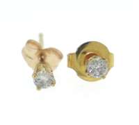 Elegant Yellow Gold Diamond Stud Earrings