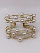 22kt Plated Sterling Silver Pearl Cuff Bracelet