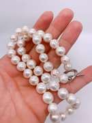 18 inch Pearl Necklace with Silver Heart Toggle
