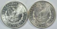Choice BU 1881-S & 1890-P Morgan Silver Dollars