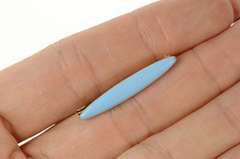 14K Yellow Gold Rounded Bar Retro Blue Enamel Pin/Brooch