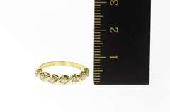 10K Yellow Gold Classic Diamond Wave Pattern Wedding Band Ring