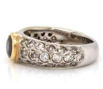 Beautiful White Gold Orange Diamond and Single Cut Diamond Ring