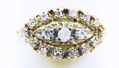 Flattering Vintage 14K Gold Diamond Ring, 8.5