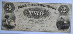 $ 2 Bank Of Greensboro Georgia 1858 Note  Note