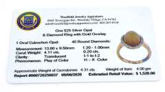 Sublime Opal & Diamond Ring in Vermeil