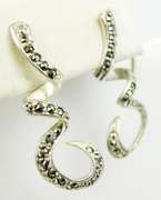 Sterling Silver Marcasite Swirl Earrings