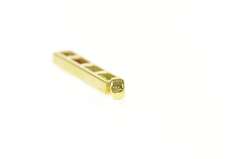 18K Yellow Gold Citrine Peridot Blue Topaz Princess Bar Pendant