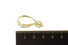 14K Yellow Gold 0.27 Ctw Diamond Floral Loop Statement Pendant