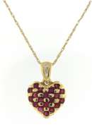 Great Ruby and Diamond Heart Pendant on Chain