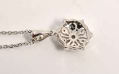 Filigree Diamond Pendant Necklace in 14K WG