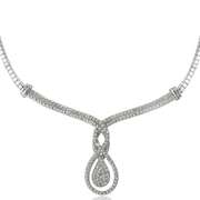 1/4 Ct Diamond Intertwining Infinity Frontal Necklace