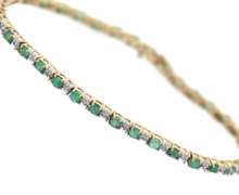 Formal Yellow Gold Emerald and Diamond Bracelet