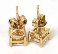 Glittering CZ Earrings in Yellow Gold