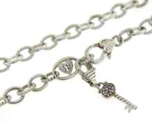 Trendy Silver Judith Ripka Key-to-My-Heart CZ Necklace