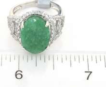 Terrific 8.00CTS Natural Emerald & White Sapphire Ring in Sterling Silver