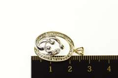 10K Yellow Gold Two Tone Family Love Diamond Halo Pendant