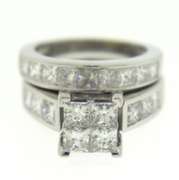 Sparkling Princess Cut Diamond Wedding Set