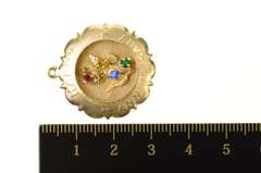 14K Yellow Gold 1960's Anniversary Retro Floral Bouquet Charm/Pendant