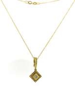 Fantastic 18kt YG Square Etruscan Style Diamond Necklace
