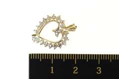 10K Yellow Gold Diamond Swirl Heart Love Symbol Pendant
