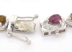 Fun Tourmaline & Diamond Bracelet in Sterling Silver