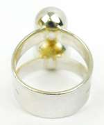 Wide Sterling Double Ball Ring, Size 10