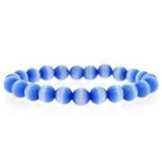 Dark Blue Cats Eye Beaded Stretch Bracelet