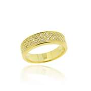 18K Gold over Sterling Silver CZ Micro Pave Band Ring