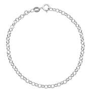 Sterling Silver Rolo Link Charm Bracelet