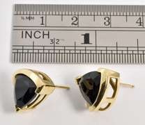 Chic 14k Trillion Cut Black Onyx Earrings