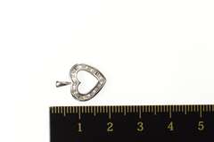 10K White Gold Diamond Channel Heart Love Symbol Pendant
