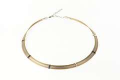 14K Yellow Gold Tri Tone Layered Wire Statement Collar Necklace