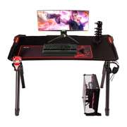 Gaming Desk R-Shaped Metal Frame 47 inch